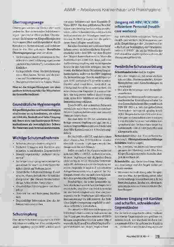 Vorschauseite 2: Prävention blutübertragbarer Virusinfektionen