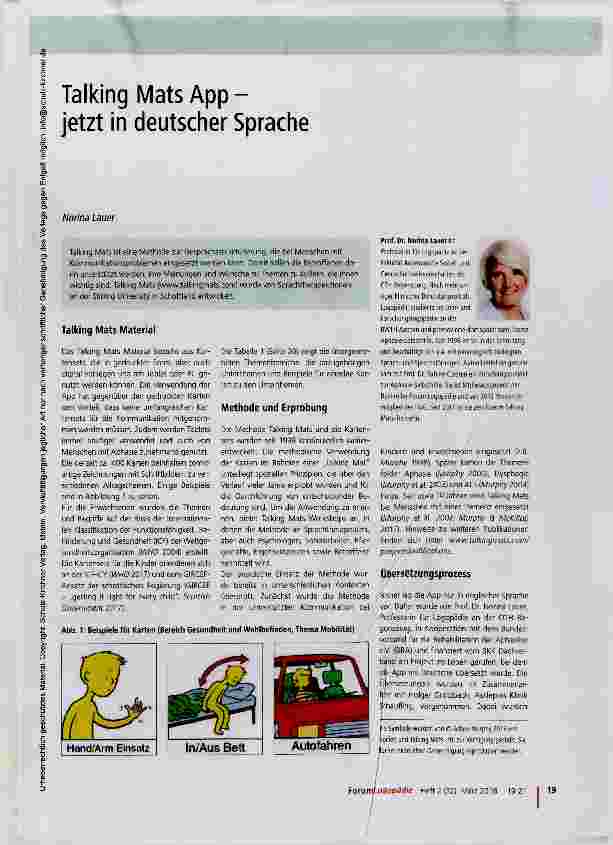 Vorschauseite 1: Talking Mats App jetzt in deutscher Sprache