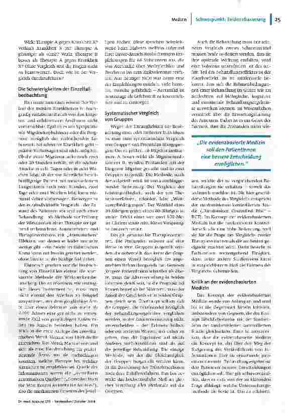 Vorschauseite 2: Evidenzbasierte Medizin