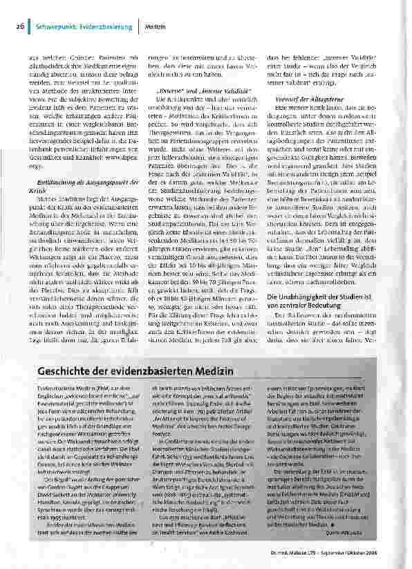 Vorschauseite 3: Evidenzbasierte Medizin