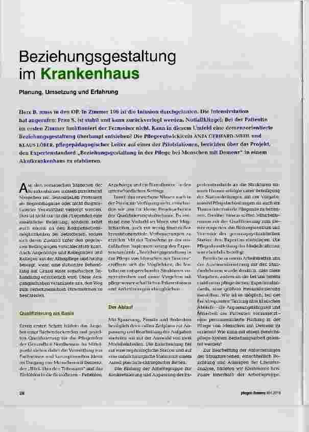 Vorschauseite 1: Beziehungsgestaltung im Krankenhaus
