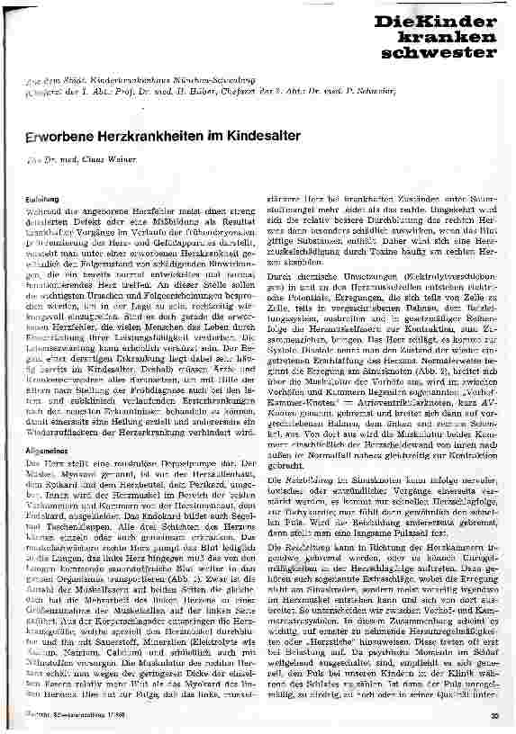 Vorschauseite 1: Erworbene Herzkrankheiten im Kindesalter
