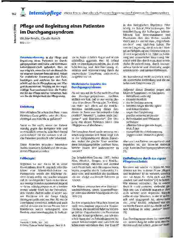 Vorschauseite 1: Pflege und Begleitung eines Patienten im Durchgangssyndrom