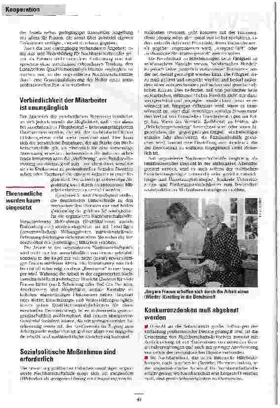 Vorschauseite 2: Organisierte Nachbarschaftshilfe Ergänzung für professionelle Pflegedienste
