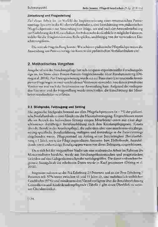 Vorschauseite 3: Einschätzungen von Pflegefachpersonen zur Patiententriage in der Kindernotfallambulanz