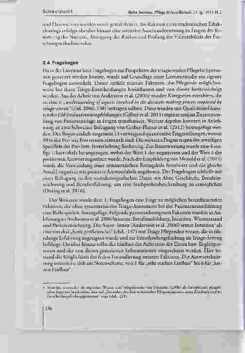 Vorschauseite 5: Einschätzungen von Pflegefachpersonen zur Patiententriage in der Kindernotfallambulanz