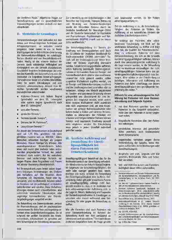 Vorschauseite 2: Hinweise und Empfehlungen der Bundesärztekammer zu Patientenverfügungen und anderen vorsorglichen Willenshekundungen hei Patienten mit einer Demenzerkrankung
