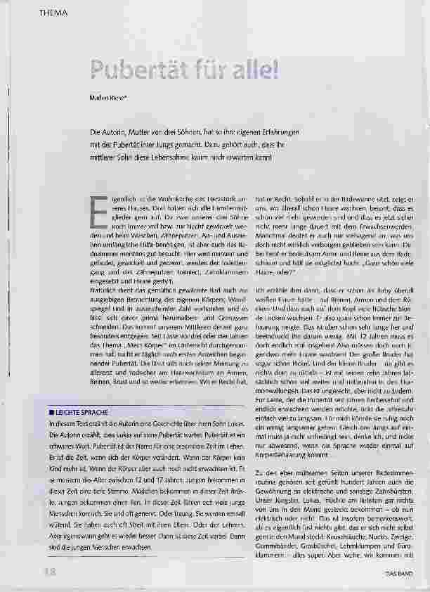 Vorschauseite 1: Pubertät für alle!