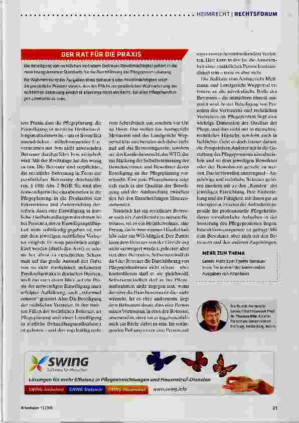 Vorschauseite 2: Pflegeplanung und Zutritt: Welche Rechte hat ein Betreuer?