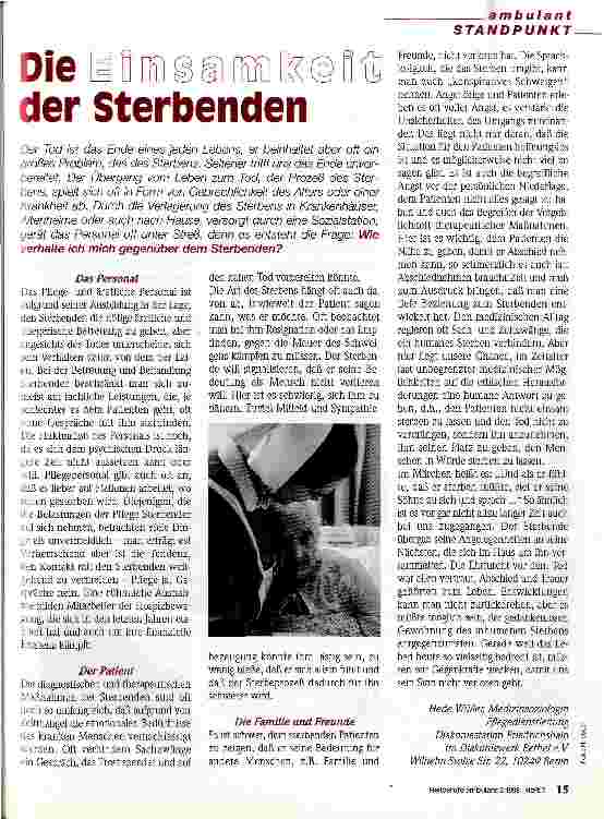 Vorschauseite 1: Die Einsamkeit der Sterbenden
