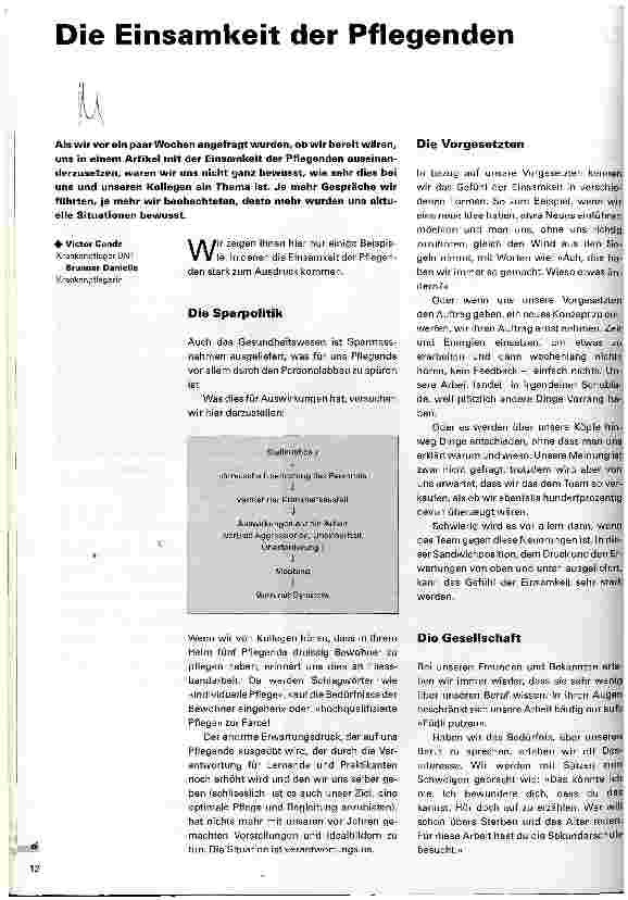 Vorschauseite 1: Die Einsamkeit der Pflegenden