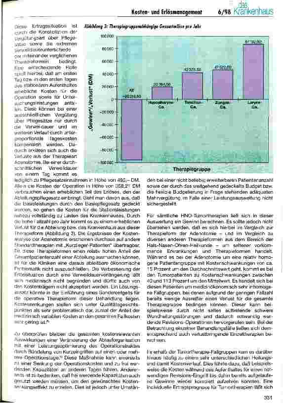 Vorschauseite 5: Effizientes Kostenund Erlösmanagement in Abhängigkeit von der Rentabilität spezifischer Therapieformen