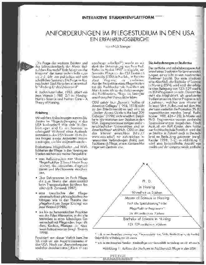 Vorschauseite 1: Anforderungen im Pflegestudium in den USA Ein Erfahrungsbericht