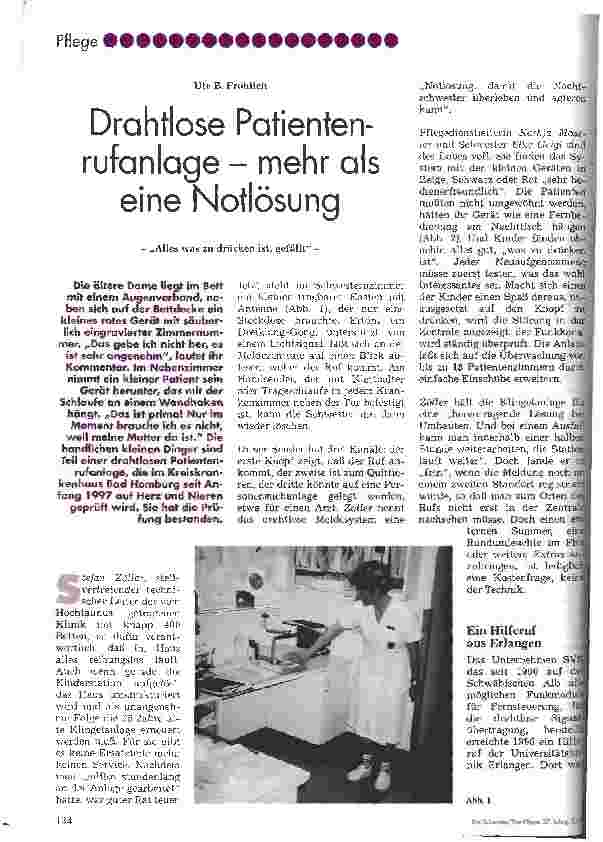 Vorschauseite 1: Drahtlose Patientenrufanlage - mehr als eine Notlösung Alles was zu drücken ist, gefällt