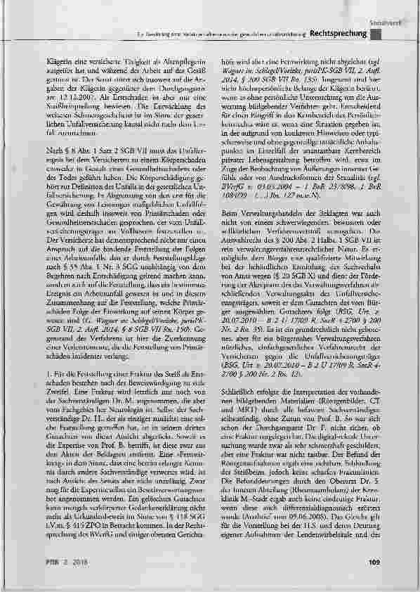 Vorschauseite 6: Zur Gewährung einer Verletztenteilrente aus der gesetzlichen Unfallversicherung