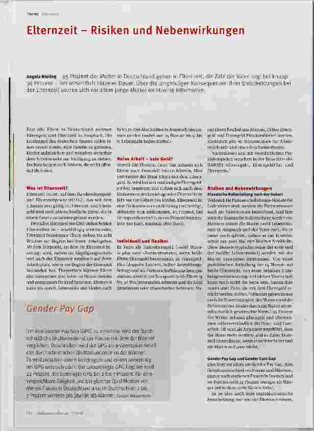 Vorschauseite 1: Elternzeit - Risiken und Nebenwirkungen