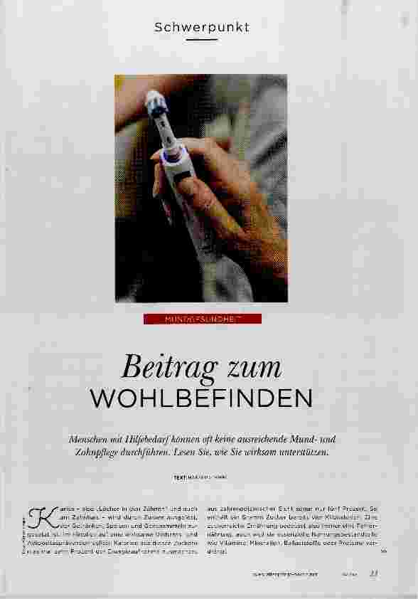 Vorschauseite 1: Beitrag zum WOHLBEFINDEN