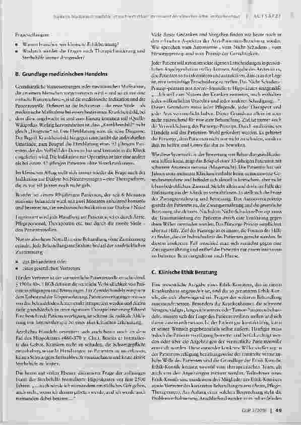 Vorschauseite 2: Medizinisch machbarethisch vertretbar? Stellenwert der klinischen Ethik im Krankenhaus
