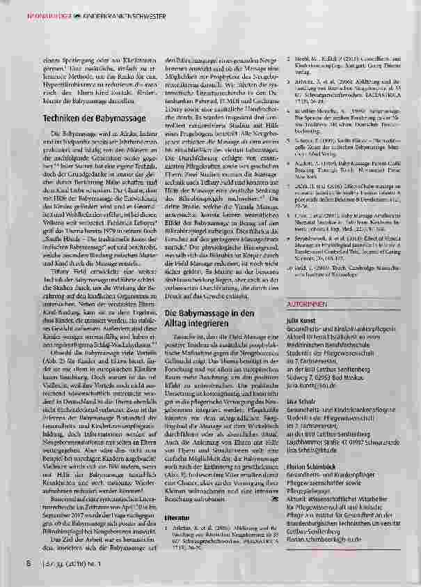 Vorschauseite 4: Unterschätzte Streicheleinheiten?! Die Babymassage zur Prophylaxe des Neugeborenenikterus