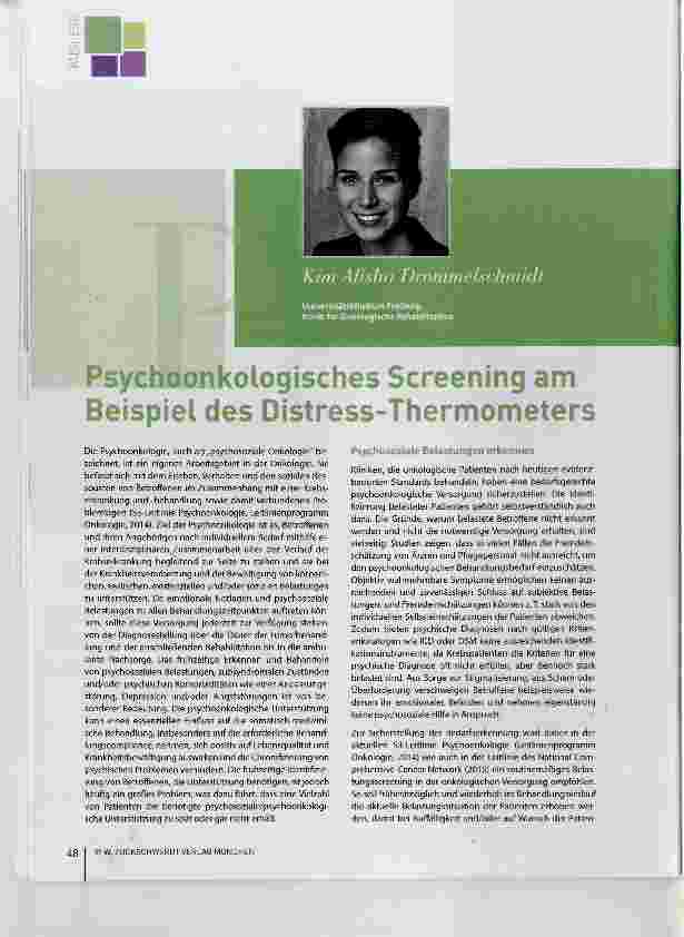 Vorschauseite 1: Psychoonkologisches Screening am Beispiel des Distress-Thermometers