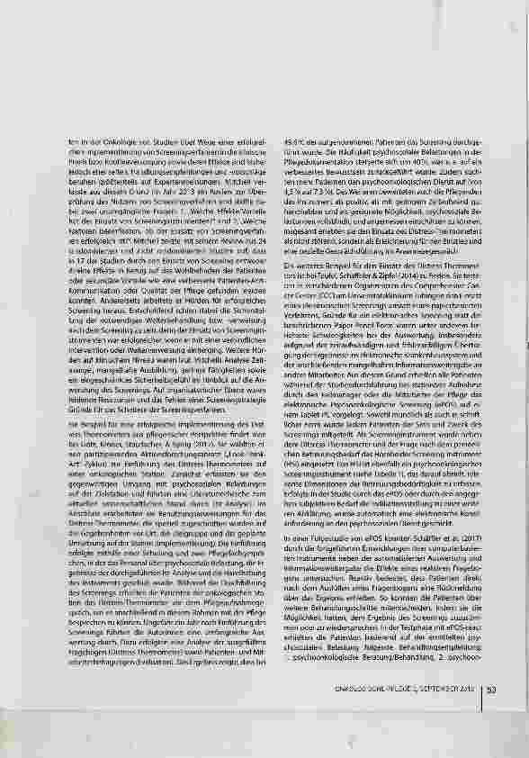 Vorschauseite 6: Psychoonkologisches Screening am Beispiel des Distress-Thermometers