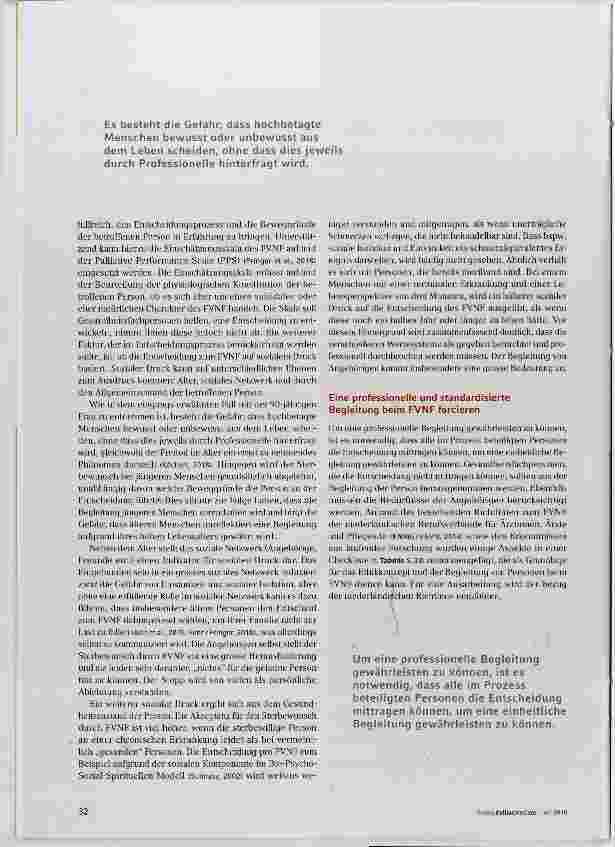 Vorschauseite 4: Erste Entwicklungsschritte hin zu einem professionellen Umgang mit dem freiwilligen Verzicht auf Nahrung und Flüssigkeit