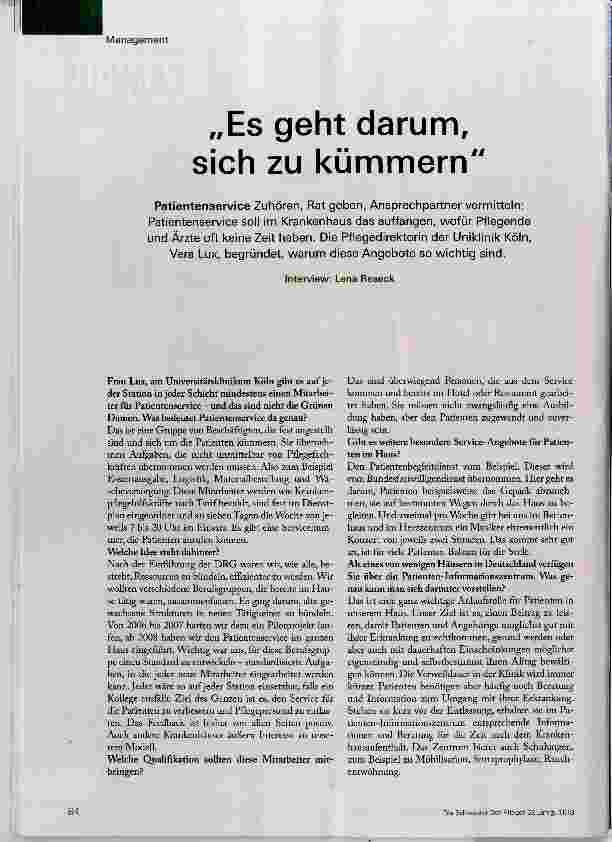 Vorschauseite 1: Es geht darum, sich zu kümmern