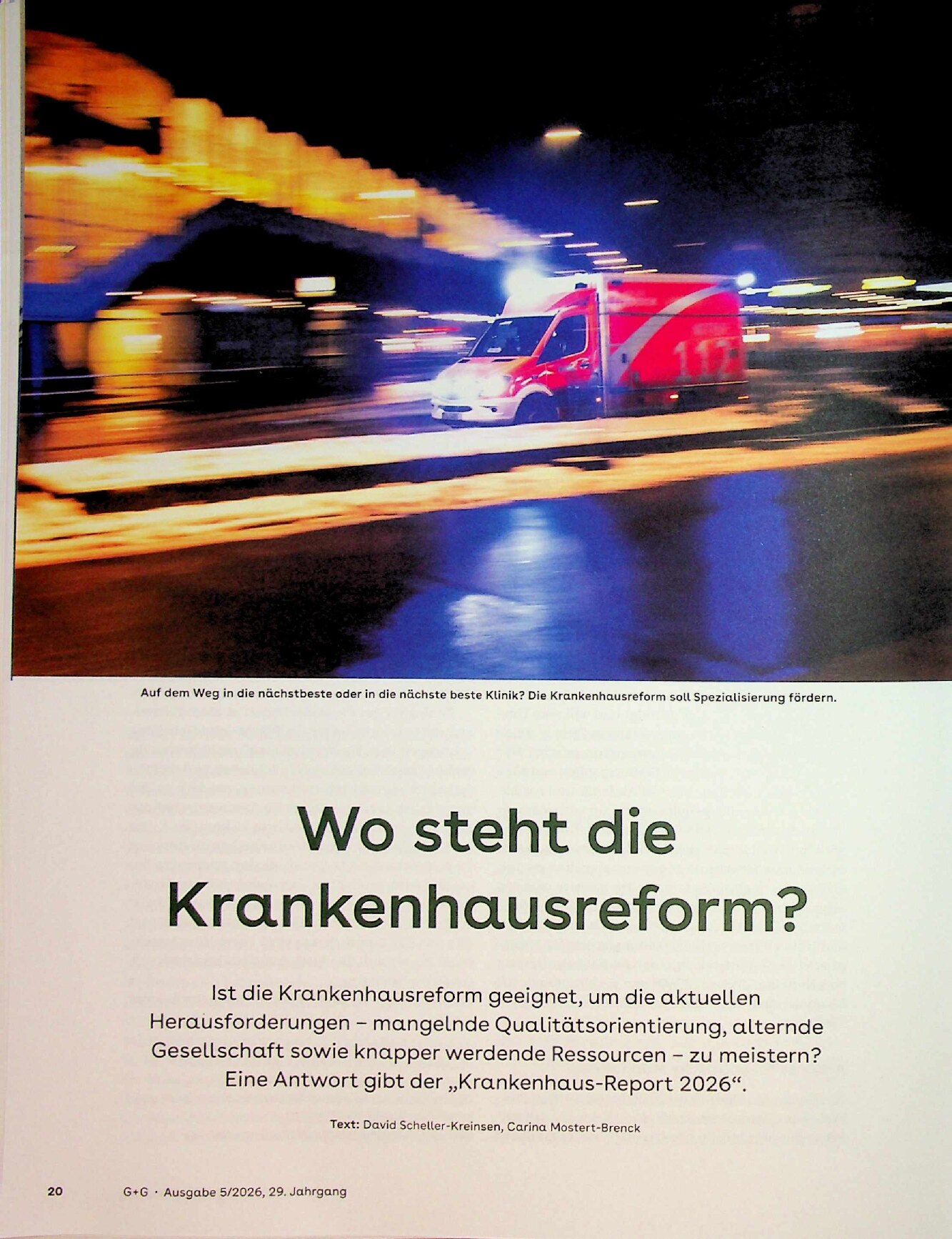 Vorschauseite 1: Wo steht die Krankenhausreform?
