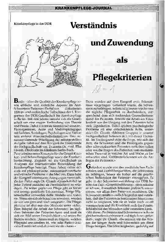 Vorschauseite 1: Verständnis und Zuwendung als Pflegekriterien