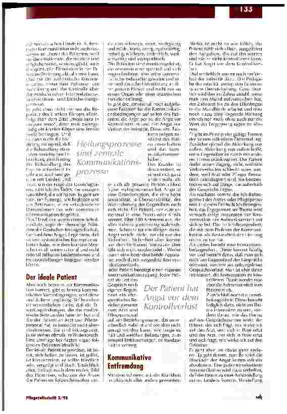 Vorschauseite 3: Geben und Nehmen könnte ein Weg aus der Krise sein Die kommunikative Sprachlosigkeit in der Medizin