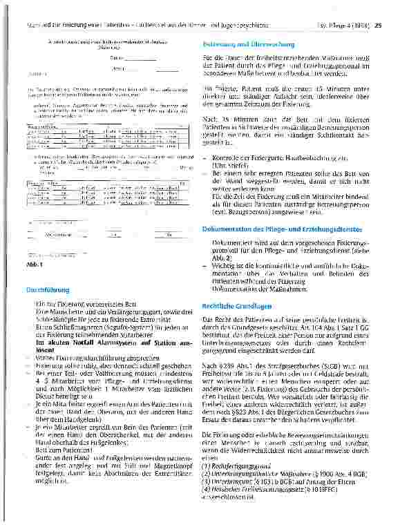 Vorschauseite 2: Standard zur Fixierung eines Patienten - Ein Beispiel aus der Kinderund Jugendpsychiatrie