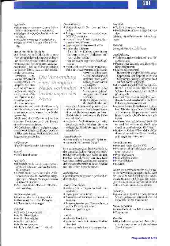 Vorschauseite 2: Für die Extremitäten stehen spezielle Anästhesieverfahren zur Verfügung Lokalanästhetika und ihre Anwendung / Teil 3