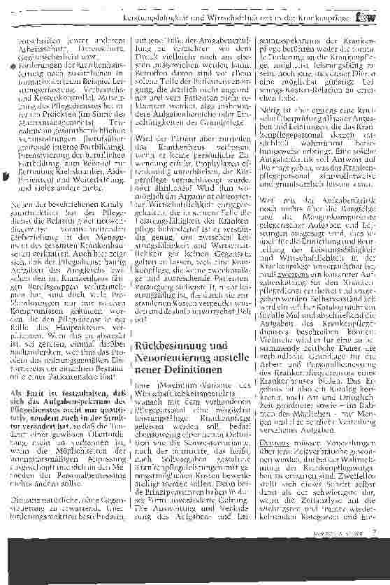 Vorschauseite 2: Leistungsfähigkeit und Wirtschaftlichkeit in der Krankenpflege Teil der Selbstdarstellung des Krankenhauses nach innen und außen