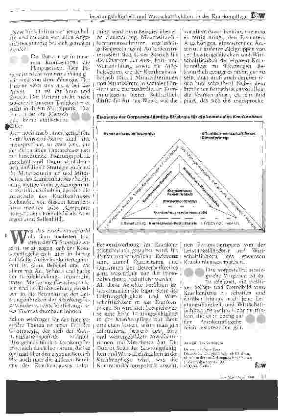 Vorschauseite 6: Leistungsfähigkeit und Wirtschaftlichkeit in der Krankenpflege Teil der Selbstdarstellung des Krankenhauses nach innen und außen