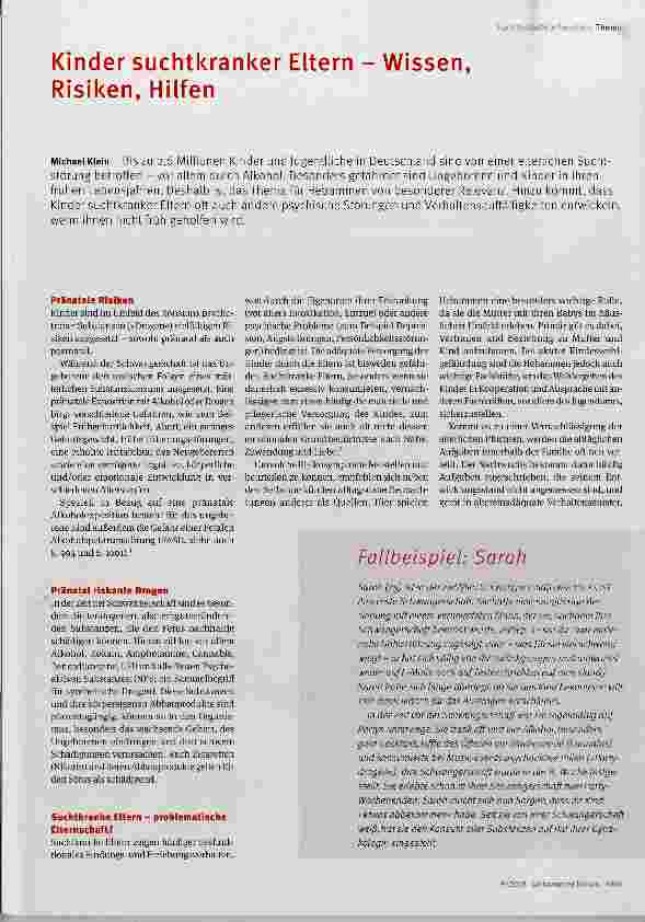 Vorschauseite 1: Kinder suchtkranker Eltern Wissen, Risiken, Hilfen