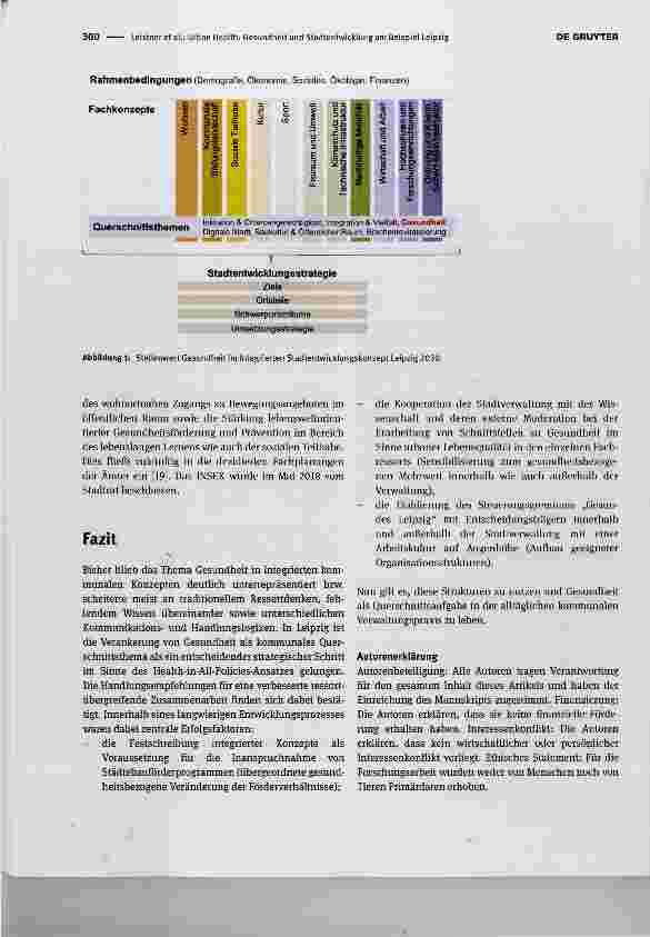 Vorschauseite 3: Urban Health: Gesundheit und Stadtentwicklung am Beispiel Leipzig Urban Health: Health promotion and urban development in the city of Leipzig