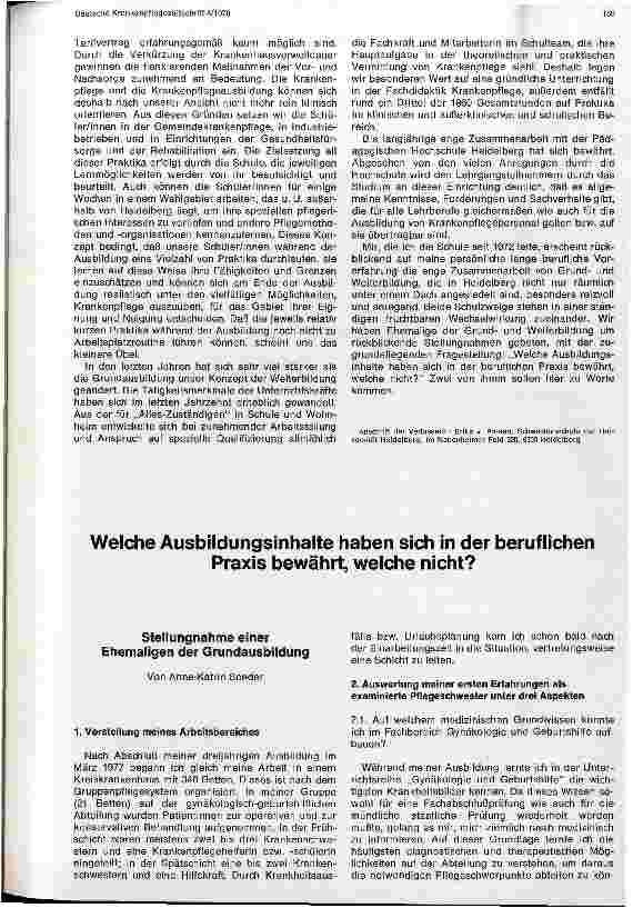 Vorschauseite 2: 25 Jahre Schwesternschule der Universität Heidelberg