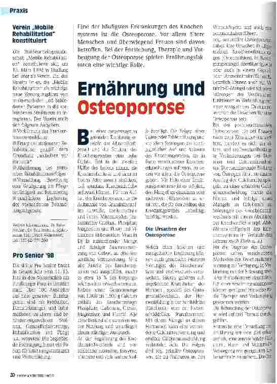 Vorschauseite 1: Ernährung und Osteoporose