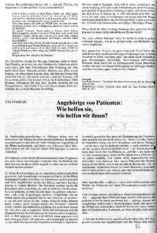Vorschauseite 1: Angehörige von Patienten: Wie helfen sie, wie helfen wir ihnen?