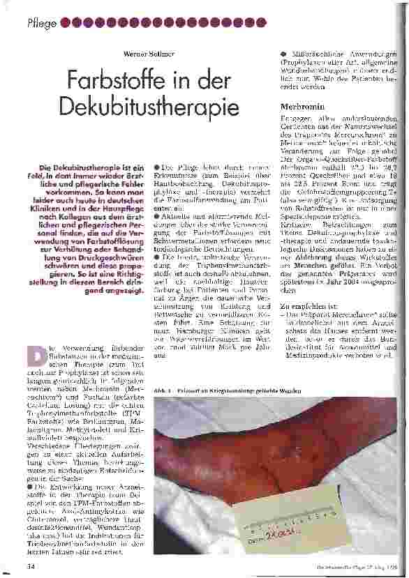 Vorschauseite 1: Farbstoffe in der Dekubitustherapie