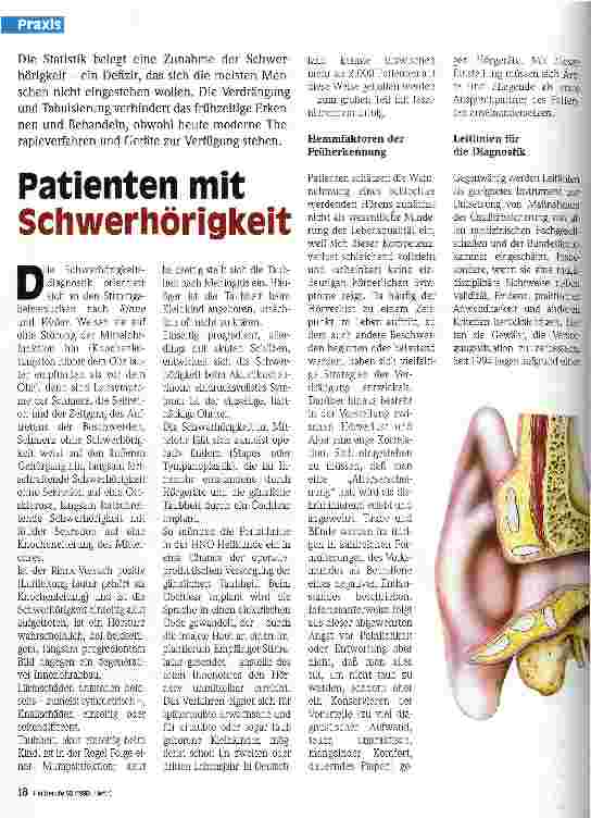 Vorschauseite 1: Patienten mit Schwerhörigkeit