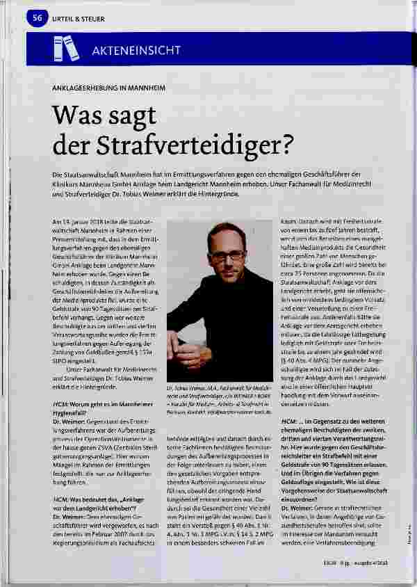 Vorschauseite 1: Was sagt der Strafverteidiger?