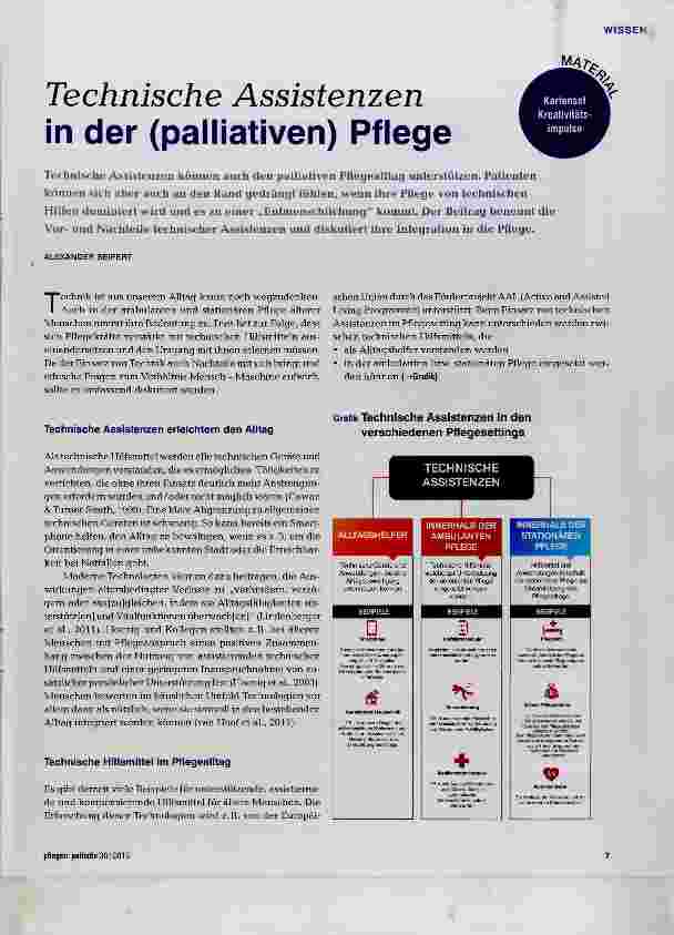 Vorschauseite 1: Technische Assistenzen in der (palliativen) Pflege