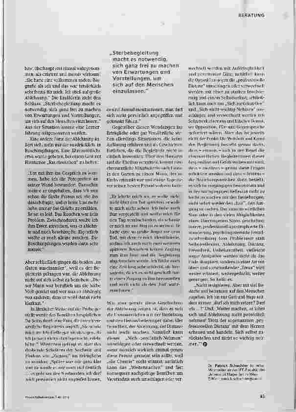 Vorschauseite 3: Mit dem Latein am Ende Hospizarbeit an der Grenze