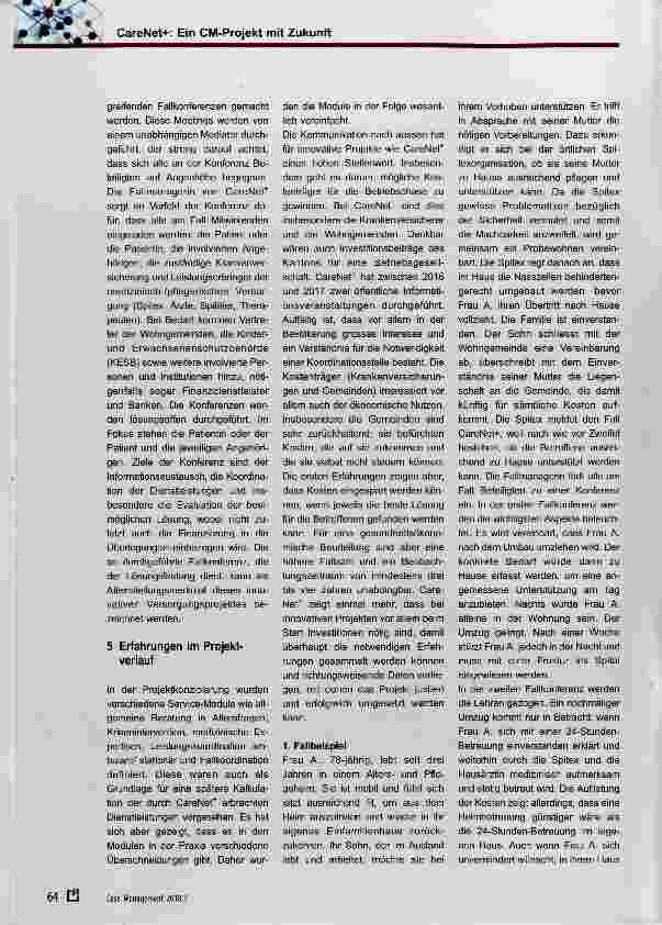 Vorschauseite 2: CareNet: Ein CM-Projekt mit Zukunft
