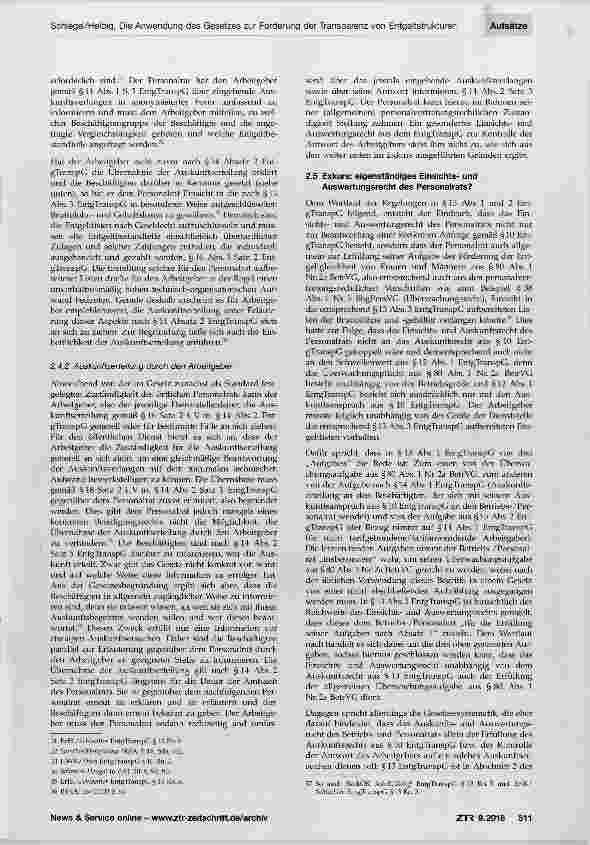 Vorschauseite 4: Die Anwendung des Gesetzes zur Förderung der Transparenz von Entgeltstrukturen im öffentlichen Dienst der Länder