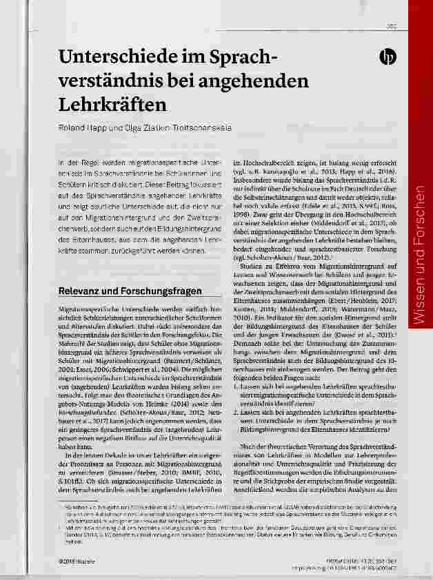 Vorschauseite 1: Unterschiede im Sprachverständnis bei angehenden Lehrkräften