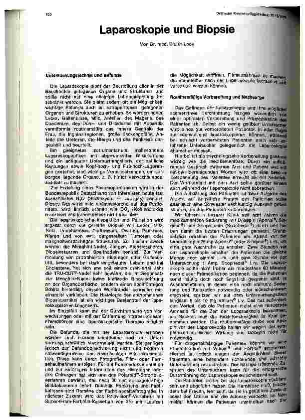 Vorschauseite 1: Laparoskopie und Biopsie