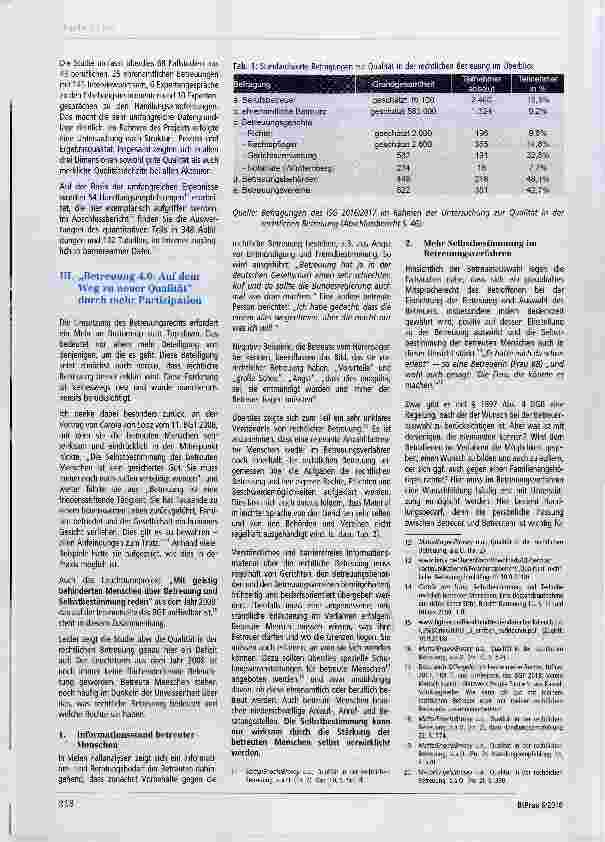 Vorschauseite 2: Folgerungen aus der Studie zur Qualität in der rechtlichen Betreuung