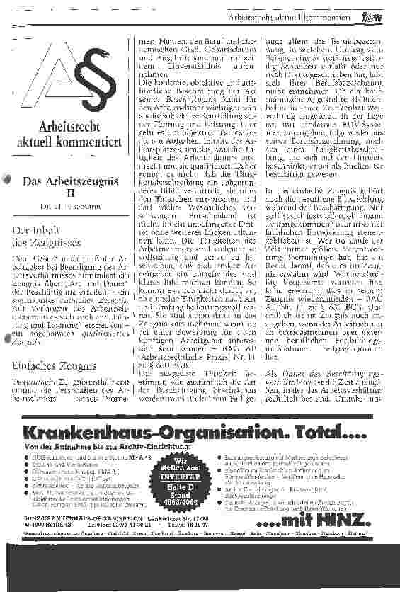 Vorschauseite 1: Das Arbeitszeugnis II